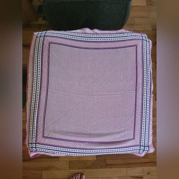 Vintage 60s Handstitched Sheer Bandana Hankerchief - Picture 3 of 7